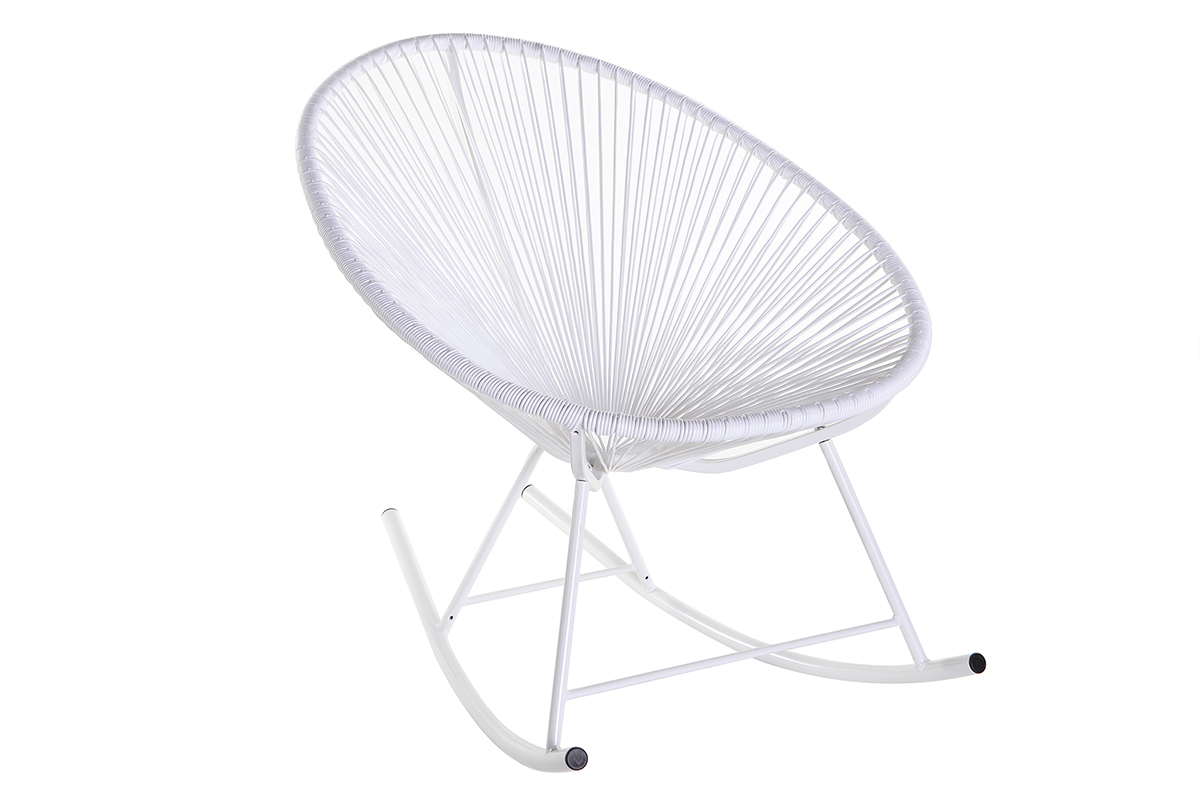Schaukelstuhl BELLAVISTA aus wei�em Kunststoffgeflecht