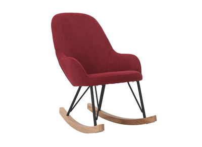 Schaukelstuhl Kind Stoff Bordeaux Beine Metall und Holz JHENE - Schaukelstuhl Kind Stoff Bordeaux Beine Metall und Holz JHENE