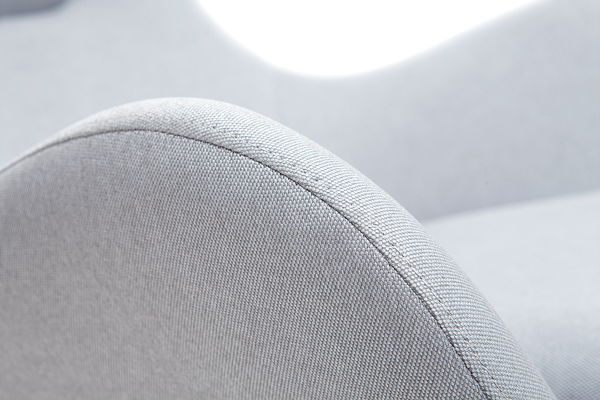 Schaukelstuhl mit hellgrauem Gewebe ESKUA