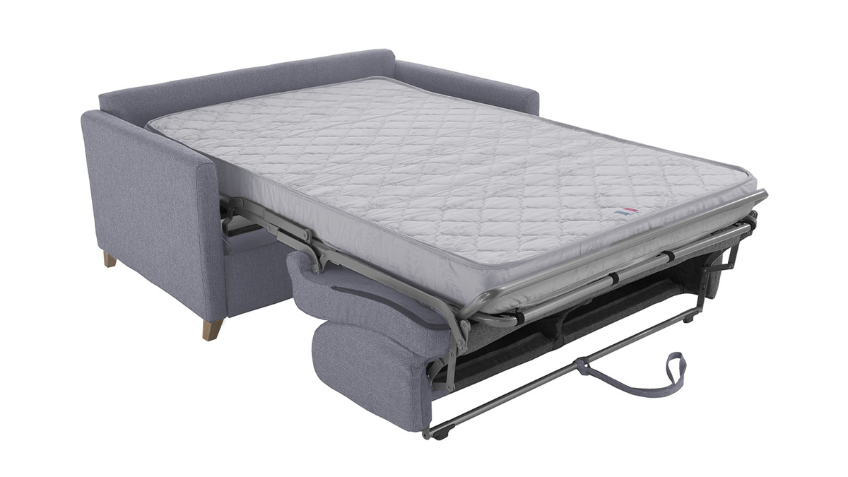 Schlafcouch grau mit Matratze 13 cm 2-3-Sitzer SKANDY