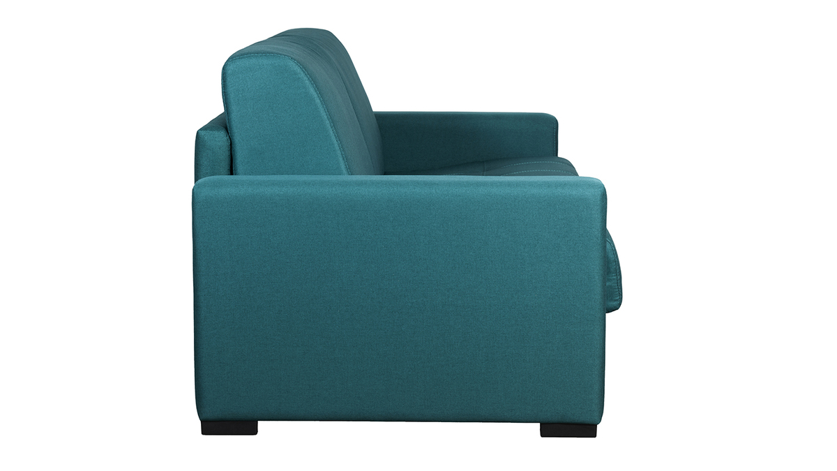 Schlafcouch mit Matratze 12 cm entenblauer Stoff DOME