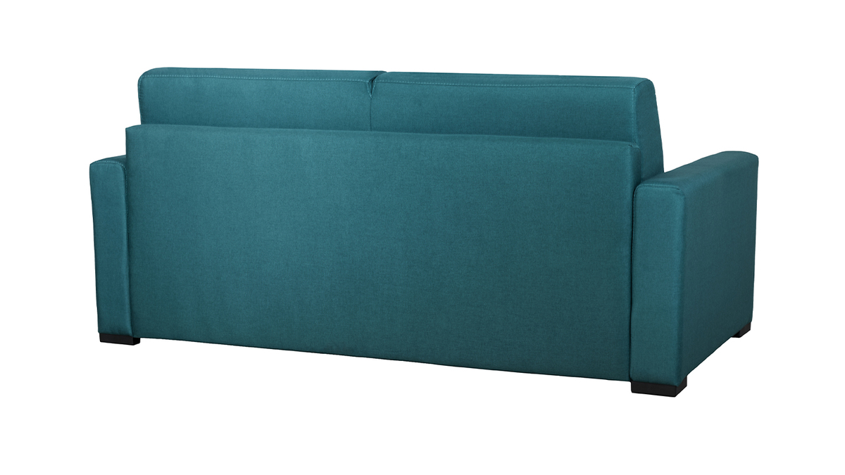 Schlafcouch mit Matratze 12 cm entenblauer Stoff DOME