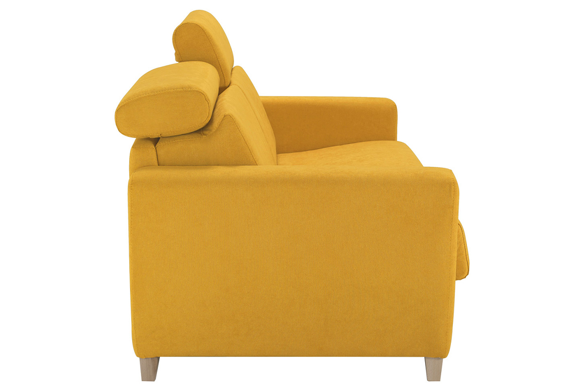 Schlafcouch mit verstellbaren Kopfsttzen Gelb mit 13 cm Matratze 3-Sitzer GOYA