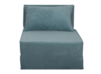 Schlafsessel aus blauem Stoff mit Samteffekt 1-Sitzer SALLY