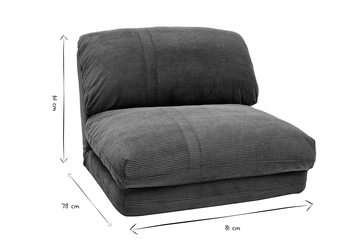 Abmessungen des Sessels SPENCER in Schwarz und Wei�: B81 x T78 x H61 cm.