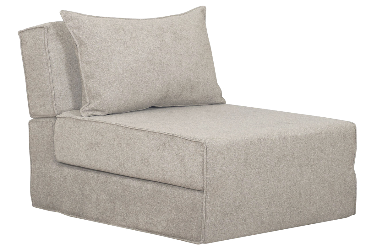 Sessel VICTOR in grauem Samt-Effekt-Stoff, 3/4 Ansicht.