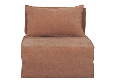 Schlafsessel aus terracotta Stoff mit Samteffekt 1-Sitzer VICTOR
