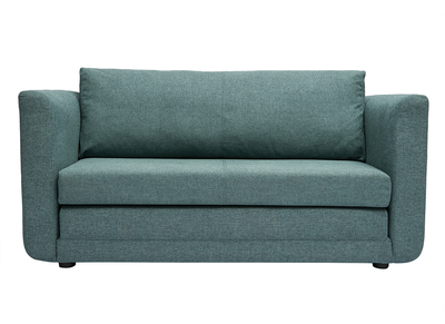 Schlafsofa 2-Sitzer aus graugrünem Stoff LEON