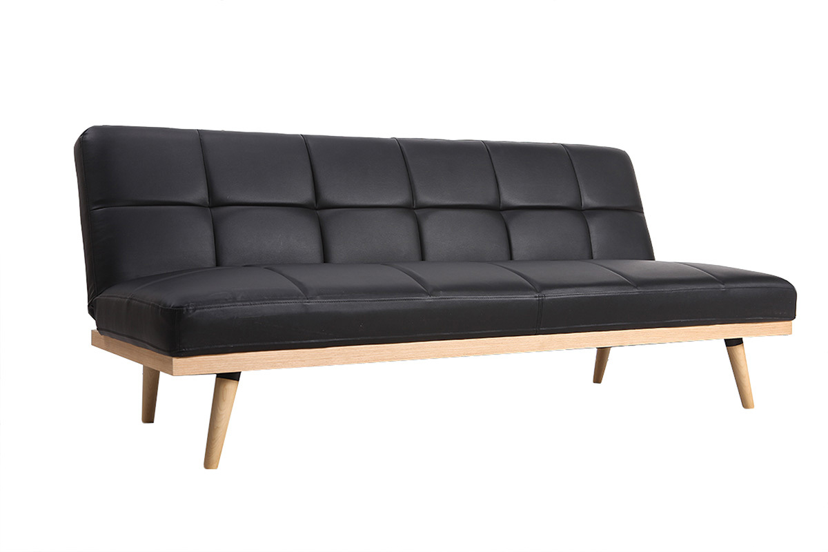 Schlafsofa - 3 Pl�tze - Schwarz - SIKKO