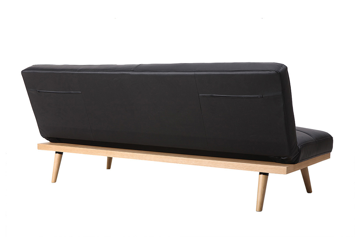 Schlafsofa - 3 Pl�tze - Schwarz - SIKKO