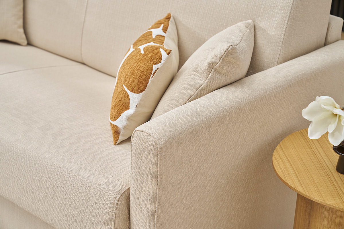 Schlafsofa 3 Pltze skandinavisch beige SKANDY