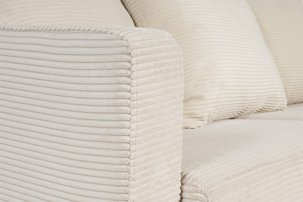 Schlafsofa 3-Sitzer in beige Cordstoff mit 13 cm Matratze BACIO