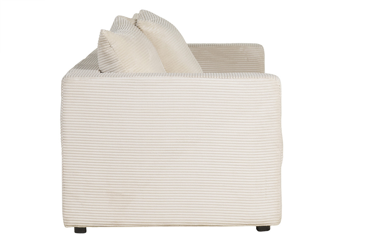 Schlafsofa 3-Sitzer in beige Cordstoff mit 13 cm Matratze BACIO