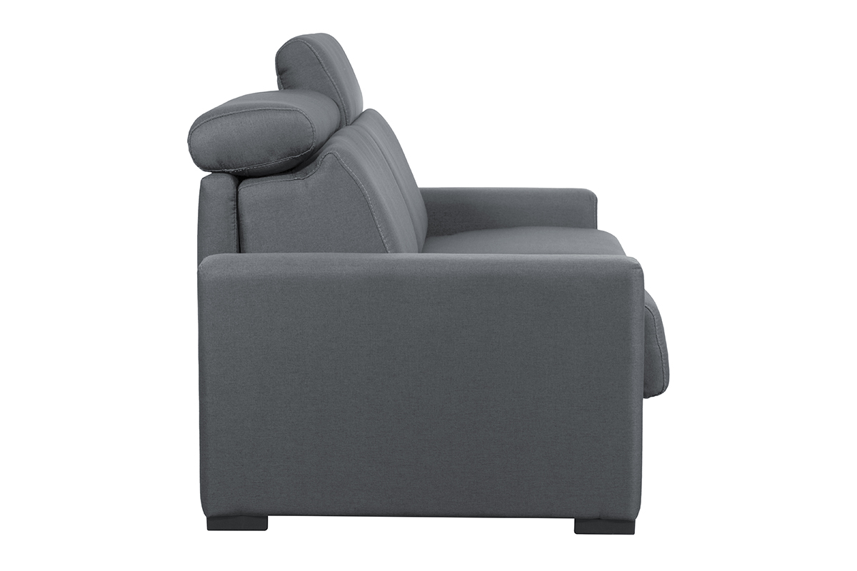 Schlafsofa anthrazitgrau mit 18 cm Matratze und verstellbaren Kopfsttzen NORO
