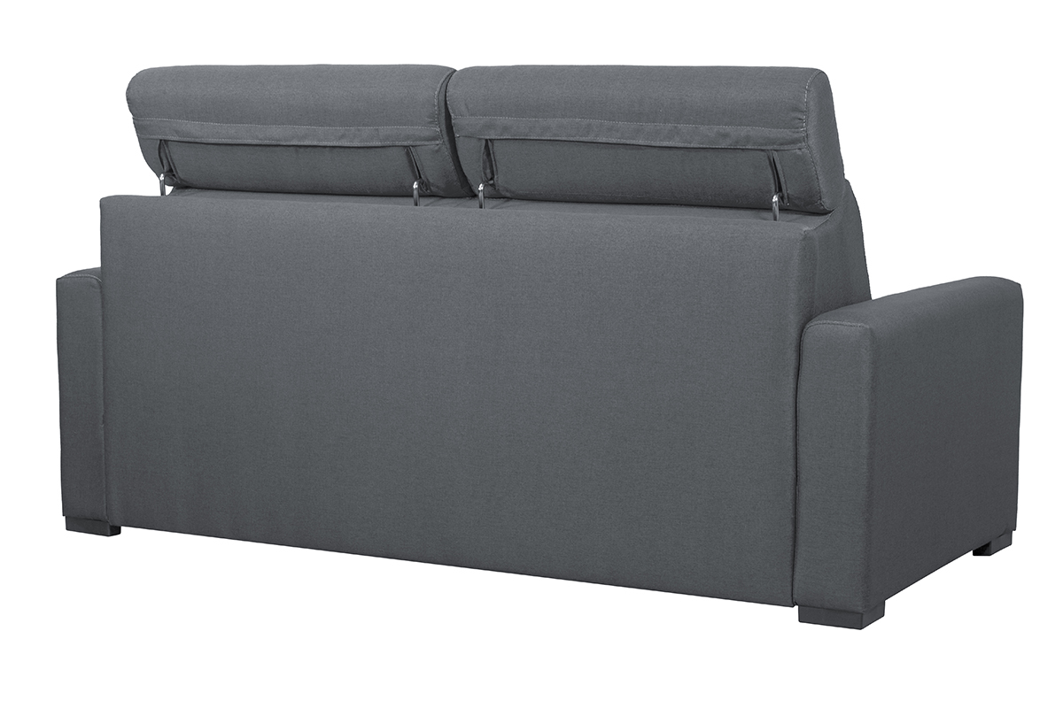 Schlafsofa anthrazitgrau mit 18 cm Matratze und verstellbaren Kopfsttzen NORO