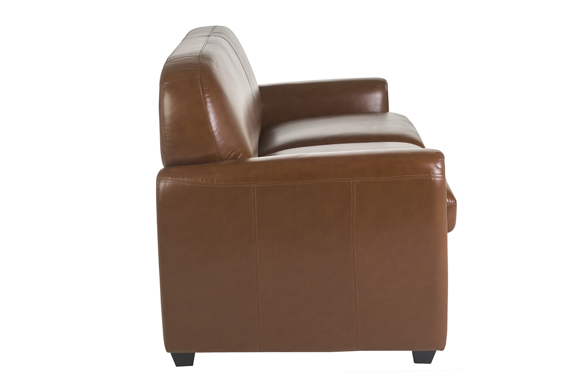 Schlafsofa aus braunem Leder 3-Sitzer CLUB