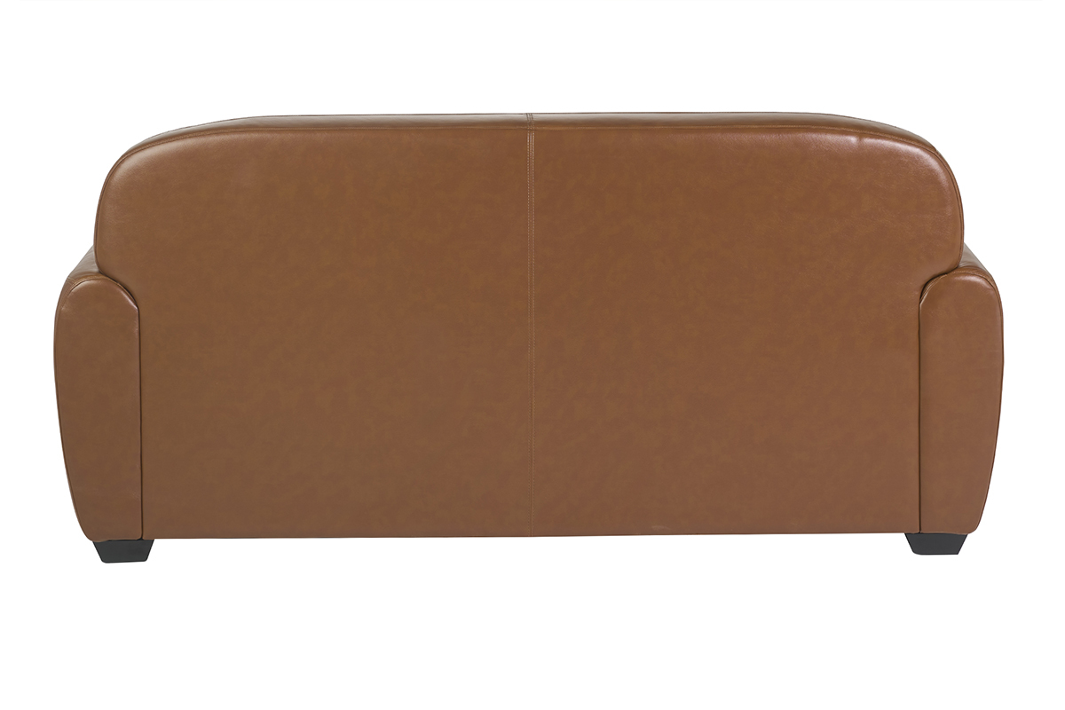 Schlafsofa aus braunem Leder 3-Sitzer CLUB