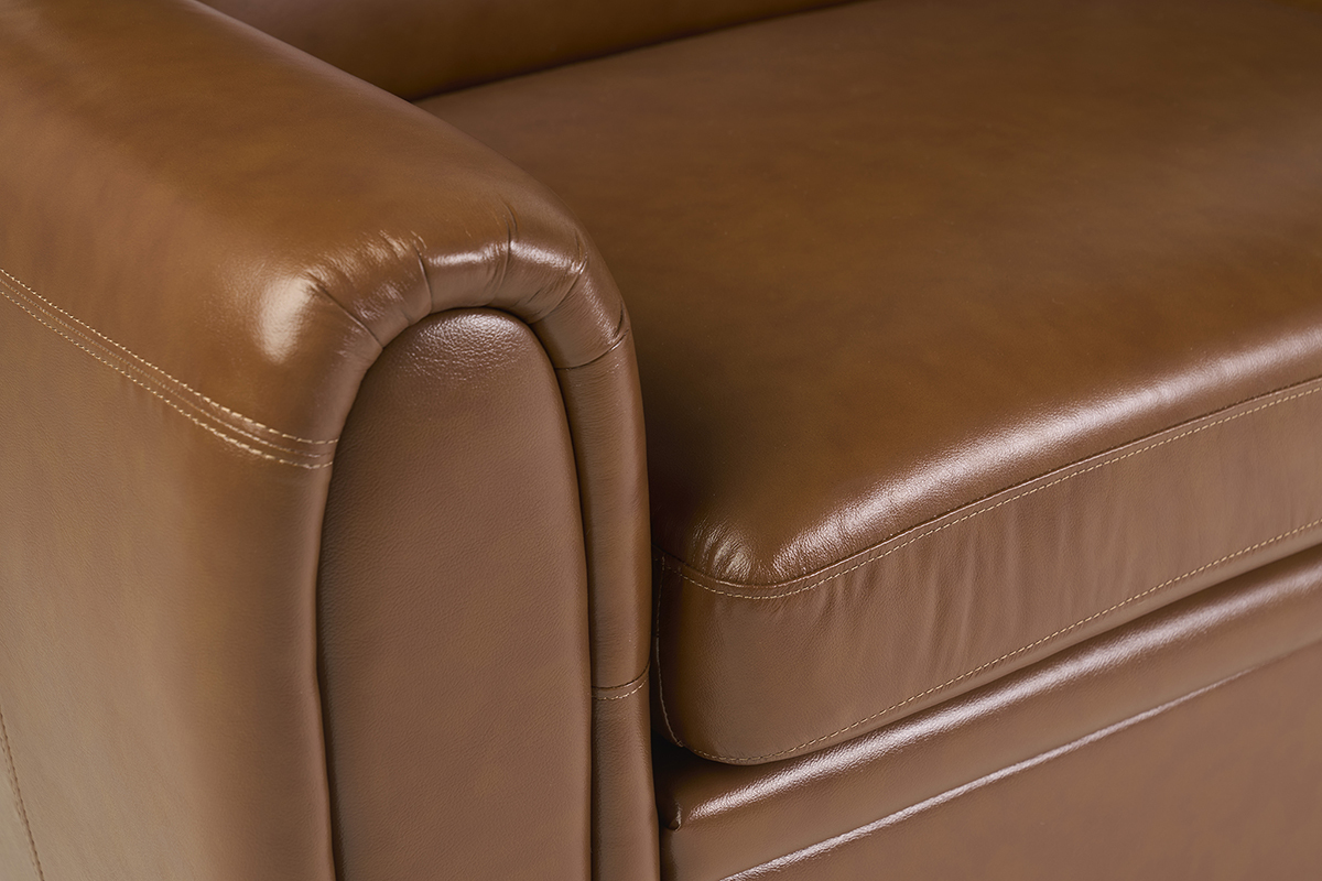 Schlafsofa aus braunem Leder 3-Sitzer CLUB