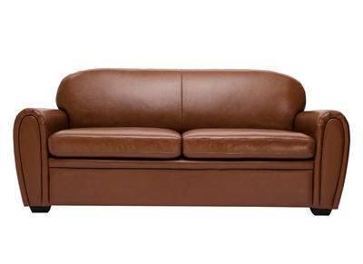 Schlafsofa aus braunem Leder 3-Sitzer CLUB