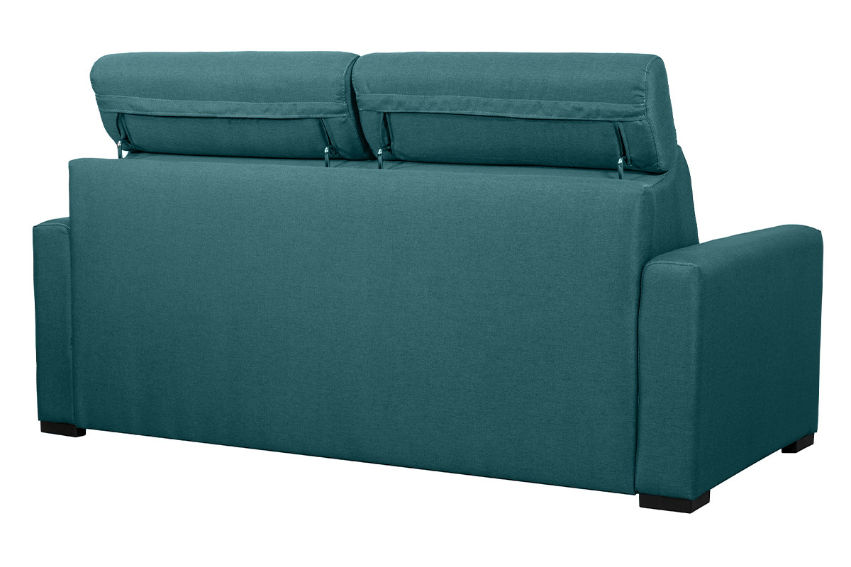 Schlafsofa entenblau mit 18 cm Matratze und verstellbaren Kopfsttzen NORO