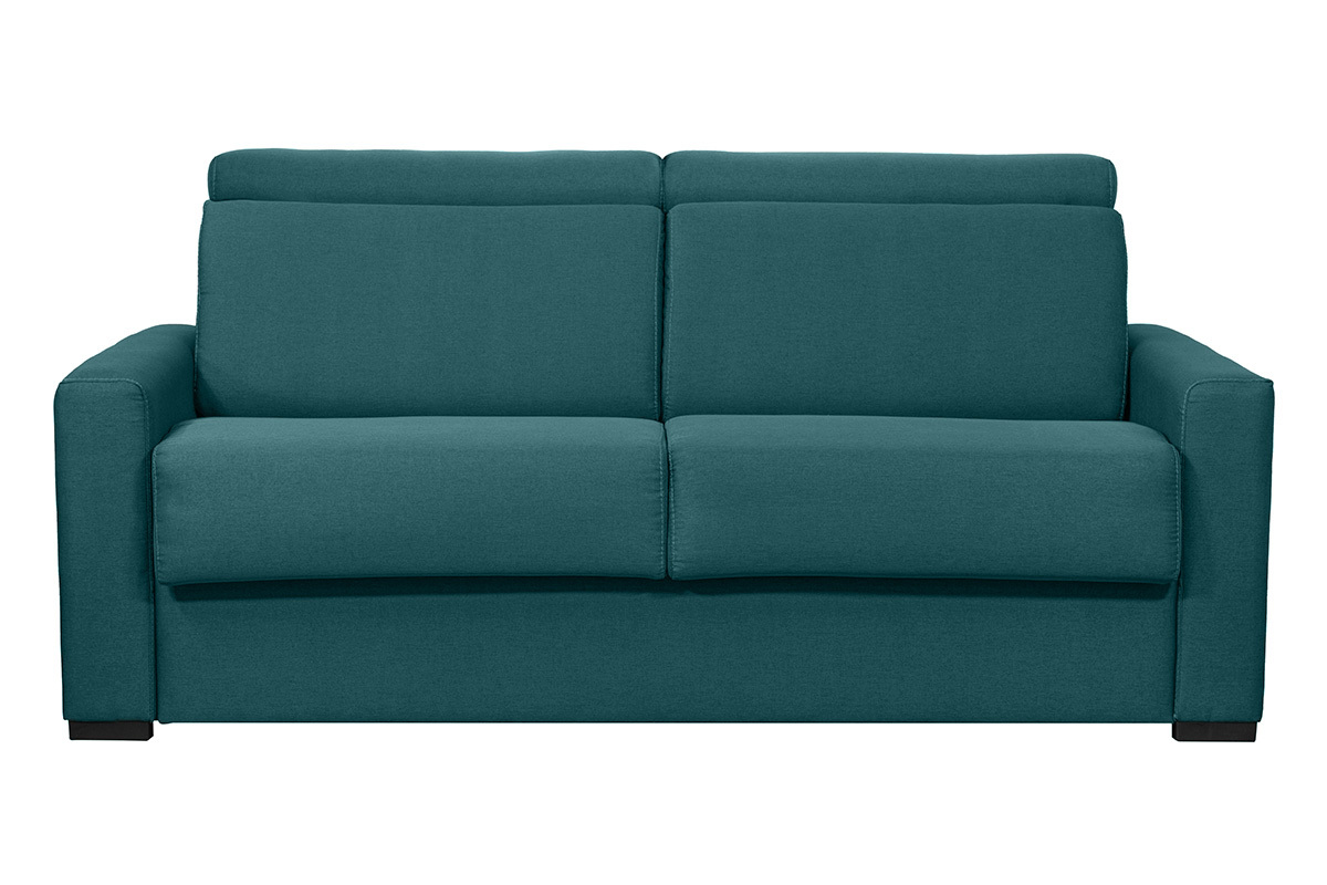 Schlafsofa entenblau mit 18 cm Matratze und verstellbaren Kopfsttzen NORO