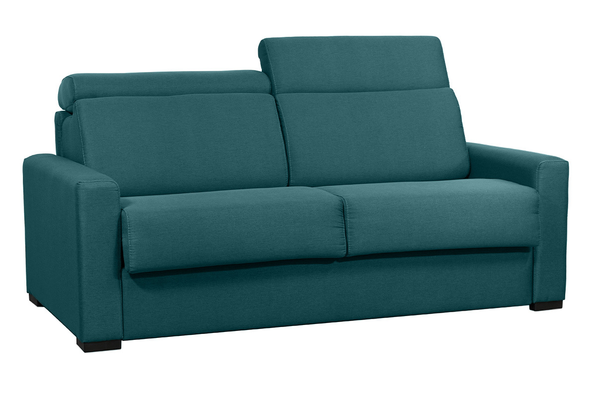 Schlafsofa entenblau mit 18 cm Matratze und verstellbaren Kopfsttzen NORO