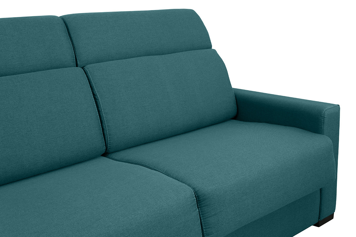 Schlafsofa entenblau mit 18 cm Matratze und verstellbaren Kopfsttzen NORO