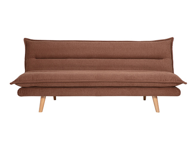 Schlafsofa für 3 Personen aus Stoff in verbrannter Erde Effekt und hellem Holz BINGO