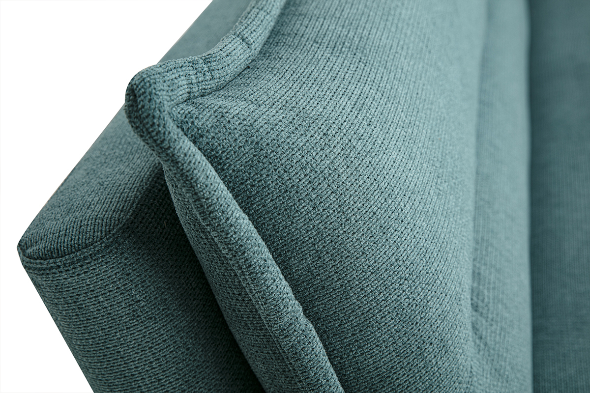 Schlafsofa fr 3 Personen in texturiertem Cladon Samt-Effekt Stoff und hellem Holz BINGO