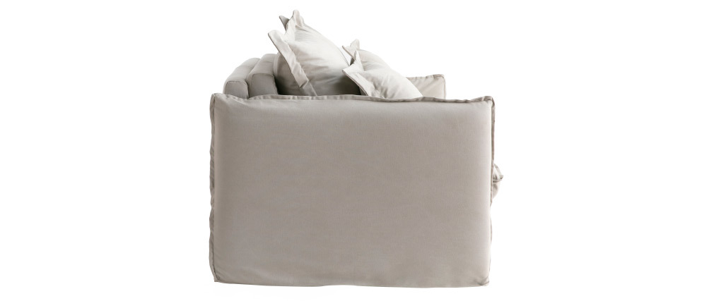 Schlafsofa mit abnehmbarem Bezug aus beiger Baumwolle ALDO