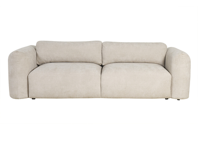 Schlafsofa mit Bettkasten aus beigem Chenille-Veloursstoff 4-Sitzer CRUSH
