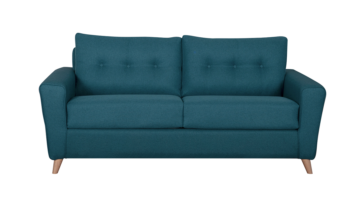 Schlafsofa mit matratze 3-Sitzer grünblau  - BEAUBOURG