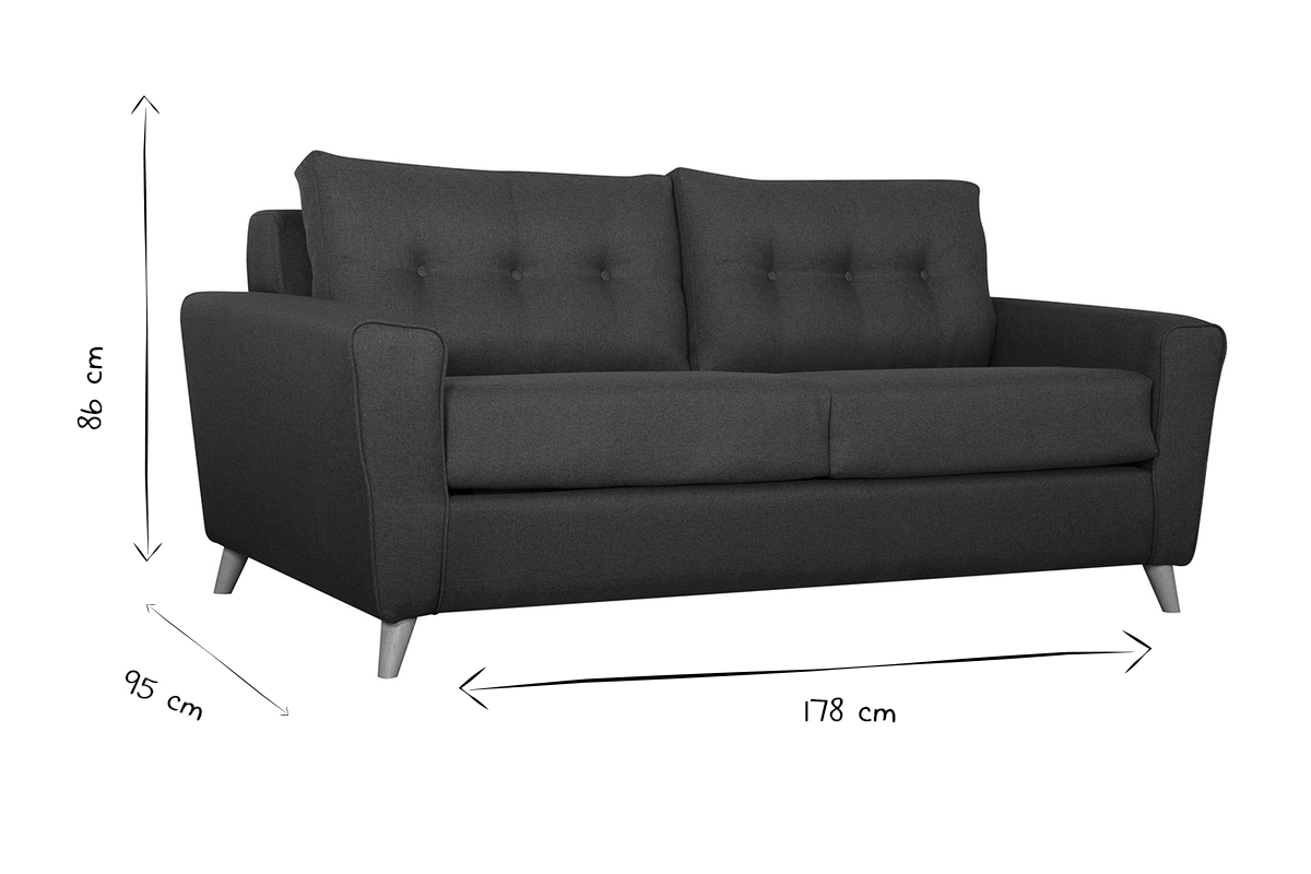 Schlafsofa mit matratze 3-Sitzer grnblau  - BEAUBOURG