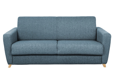 Schlafsofa skandinavisch blau und Holz GRAHAM