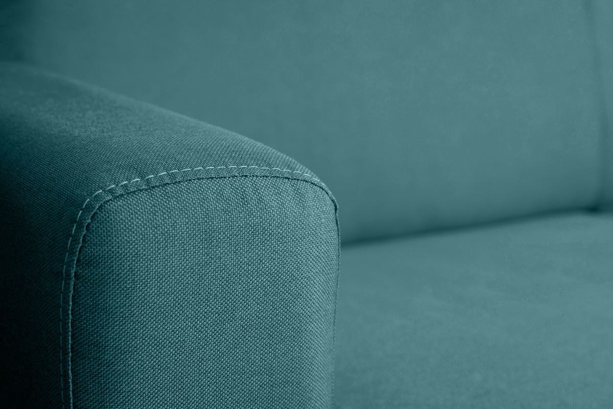 Schlafsofa skandinavisch blaugrn und Holz GRAHAM