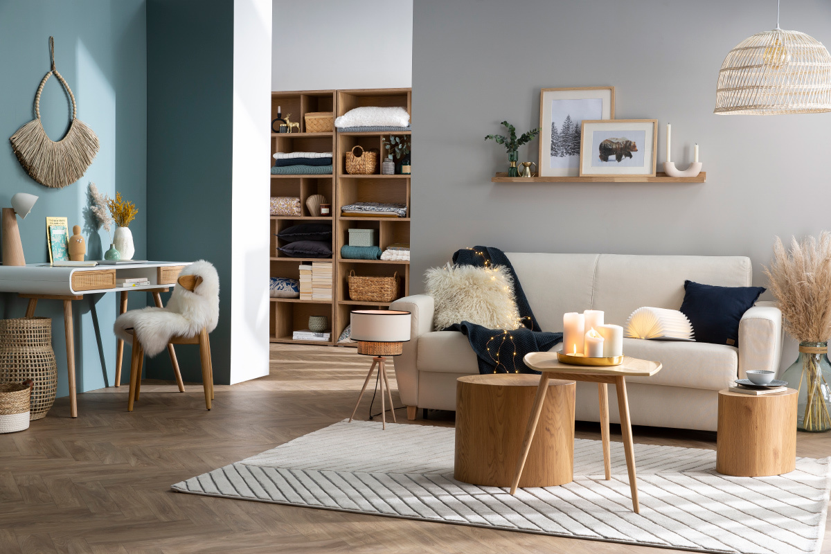 Schlafsofa skandinavisch natur und Holz GRAHAM