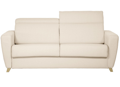 Schlafsofa verstellbare Kopfstütze naturbeige 140x190 cm GOYA