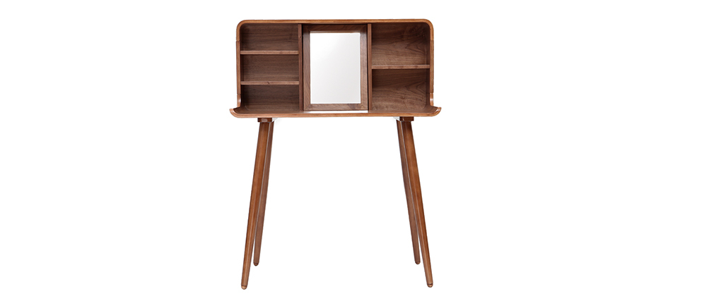 Schminktisch Vintage Holz Nussbaum HALLEN - Miliboo