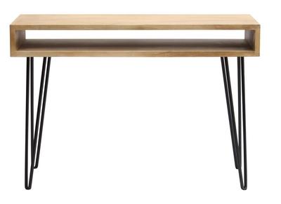 Schreibtisch aus Mangoholz und Metall mit Ablagegestell VIBES
