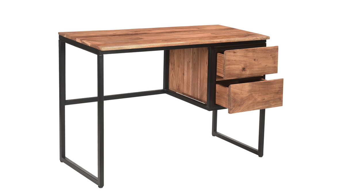 Schreibtisch aus massivem Akazienholz mit Schubladen HOORN