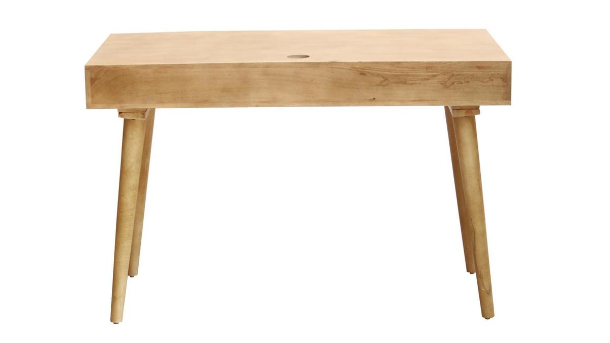 Schreibtisch aus massivem Mangoholz mit Gravur KAFFIR