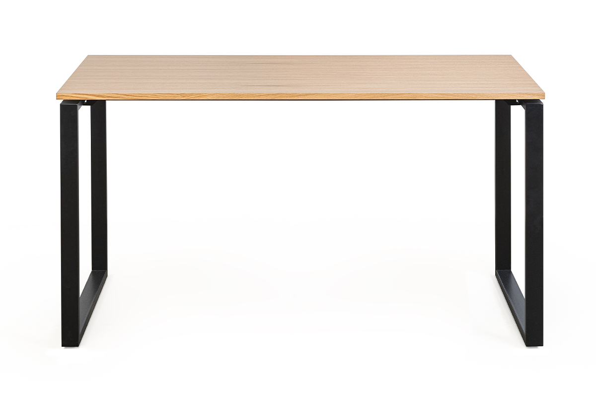 Schreibtisch Furniereiche schwarzes Metallgestell B138 cm OPAL