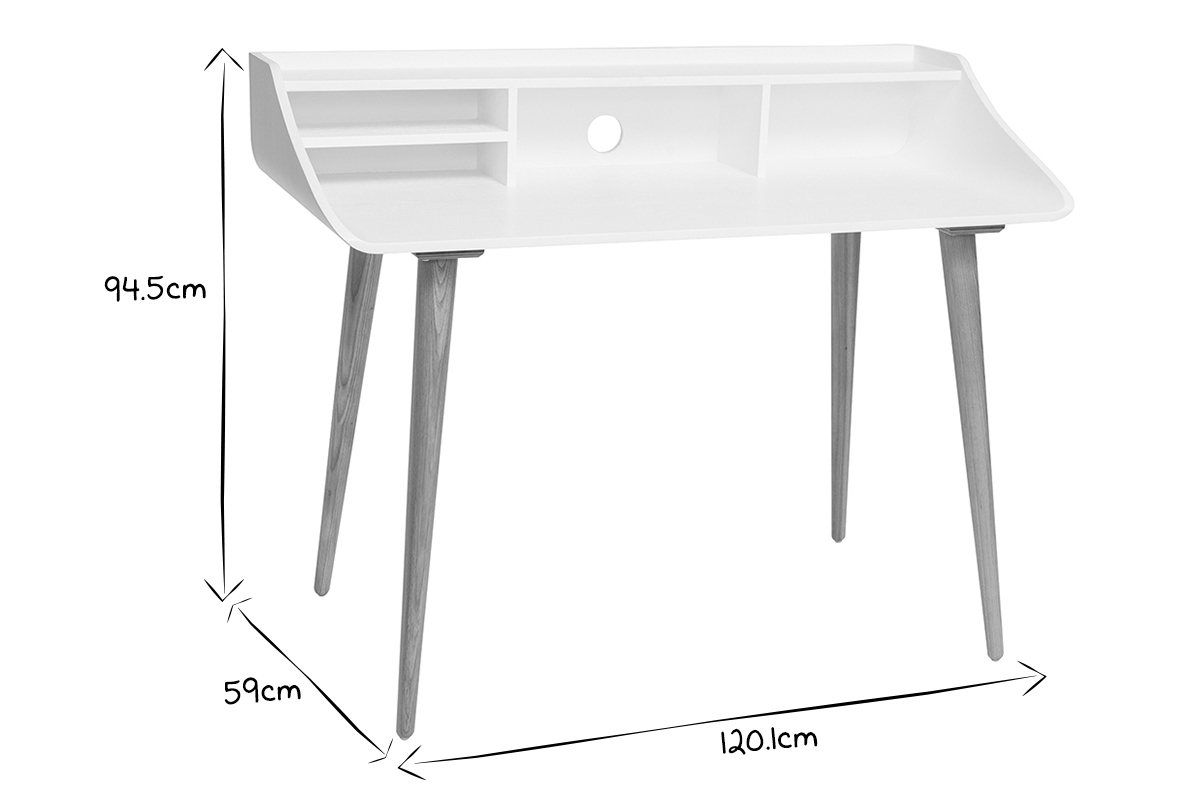 Schreibtisch Holz-Finish Wei NORDECO