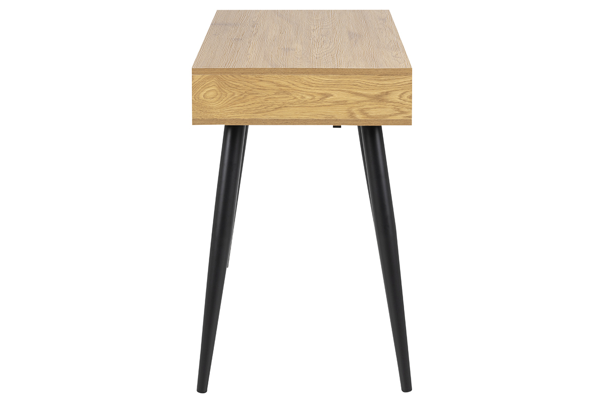 Schreibtisch im skandinavischen Look schwarz und Holz BALZAC