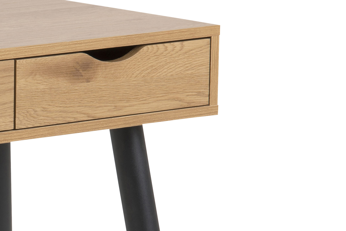 Schreibtisch im skandinavischen Look schwarz und Holz BALZAC