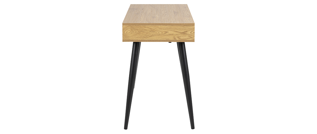 Schreibtisch im skandinavischen Look schwarz und Holz BALZAC