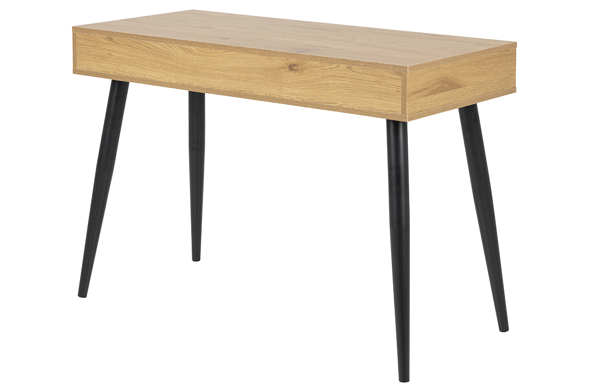 Schreibtisch im skandinavischen Look schwarz und Holz BALZAC