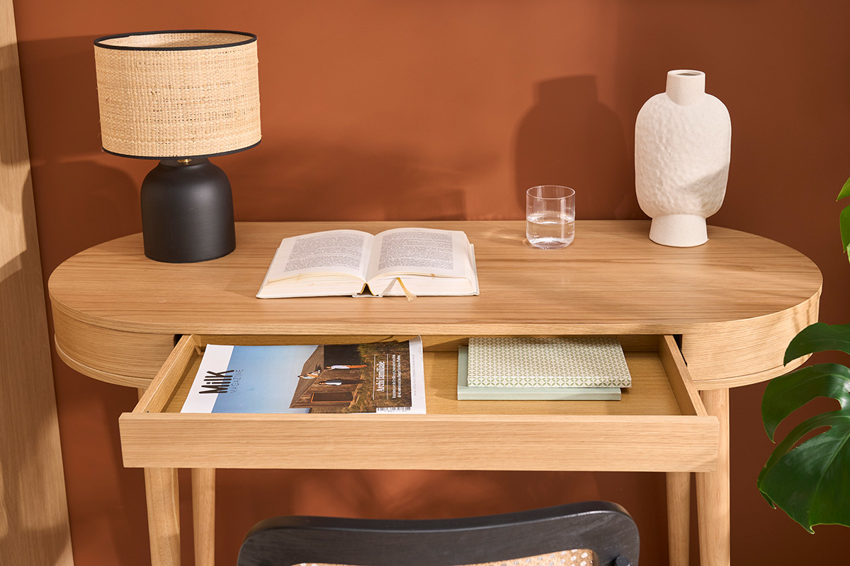 Schreibtisch mit Schublade aus hellem Holz B120 cm JUDITH