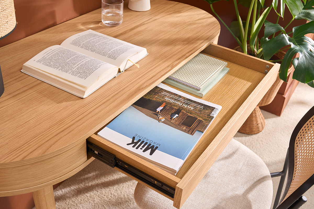 Schreibtisch mit Schublade aus hellem Holz B120 cm JUDITH