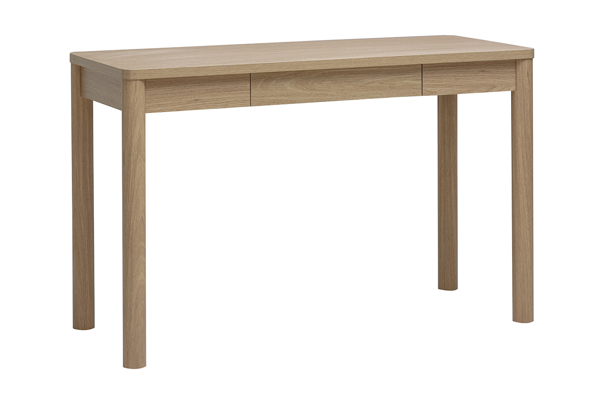 Schreibtisch mit Schublade, helle Holzoptik Eiche L120 cm IZZIE